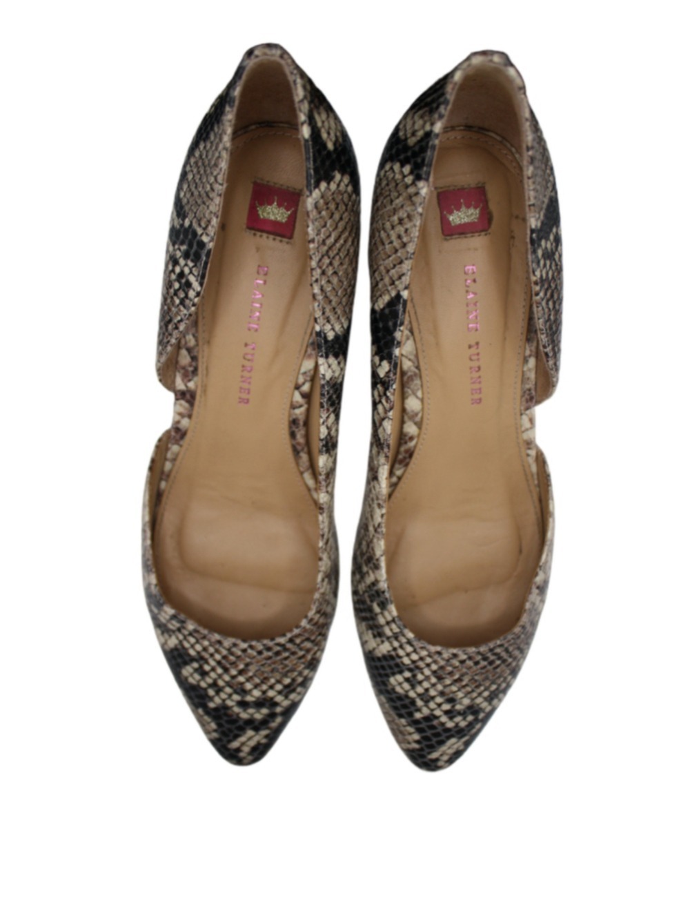 Elaine Turner Lisa D'Orsay Python Snake Print Mob Wife Wedge Pumps - Size 9.5